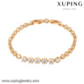 74513 Xuping pulsera de mujer de joyas de oro de moda con piedra de color blanco